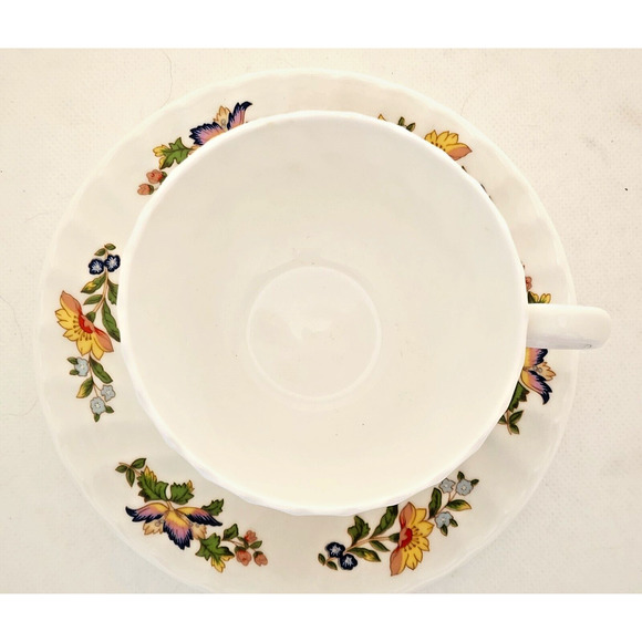 TEA CUP & SAUCER-AYNSLEY-Vintage-Cottage Garden Pattern-Fine Bone China-Flora - Picture 8 of 12